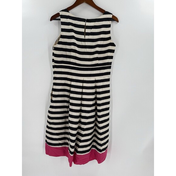 CHANCELLE DRESS BLACK WHITE STRIPED PINK BOTTOM SIZE 8 SLEEVELESS DRESS - Picture 2 of 9